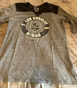 LOS ANGELES KINGS Hockey MAJESTIC Athletic Casual Women's XL Black NHL Shirt - Picture 1 of 3
