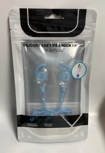WIRELESS GEAR TB895 SILICONE EAR TIPS & NECK BAND FOR AIRPODS BABY BLUE COLOR - Picture 1 of 2
