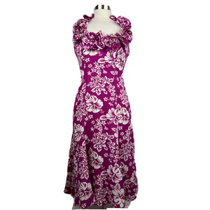 Michael Kors Collection Dress 6 Women Pink Orchid White Floral Silk Halter Italy - Picture 1 of 11