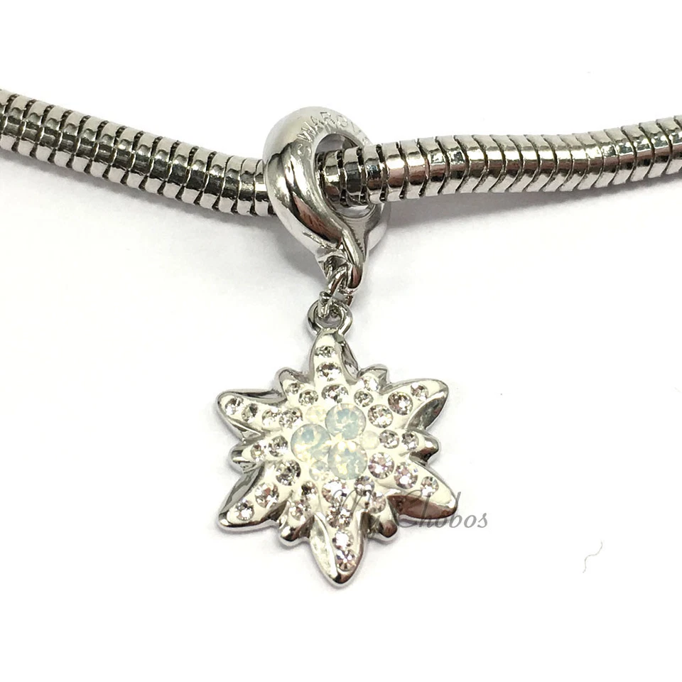 Swarovski Edelweiss Pulsera Dije Cristal Joyería Colgante Collar Acero Inoxidable  Foto 1 de 4