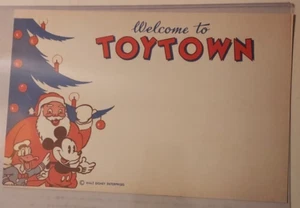 Walt Disney Christmas Sign "Welcome to Toy Town" Repro - Picture 1 of 1