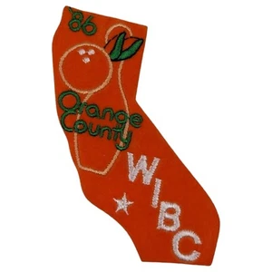 1986 Orange County CA WIBC Bowling Patch - Vintage 80s Embroidered Badge - Picture 1 of 4