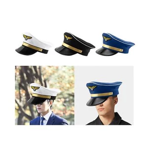 Cappello da compagnia aerea con cornice grande, accessorio per costume, - Foto 1 di 10