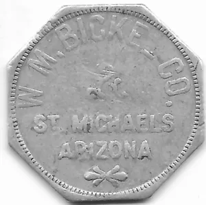 ST. MICHAELS ARIZONA Okt AL W.M. BICKEL CO. / 25c Navajo INDIAN TRADE TOKEN - Bild 1 von 2