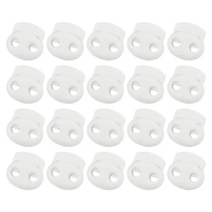 Plastic Spring Cord Locks, 20Pcs Shoe Lace Tie Lock (White) - Picture 1 of 7