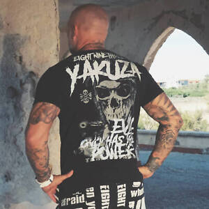 Neues Yakuza Herren Evil Only V02 T-Shirt - Schwarz Rflx