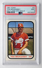 1981 TCMA Minor League #21 TOM BRUNANSKY Salt Lake City Gulls PSA 9 Mint