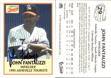 John Fantauzzi Signed 1995 Asheville Tourists Card Auto AU