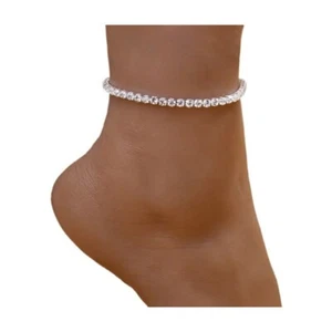 Moda Tobillera Mujer Plata Esterlina Base Tobillera Circonita Circonita Cristal Tenis Piedra - DORADO - Imagen 1 de 6