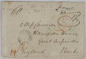17 Rate 1856 Brief. Armhalteschwert Wachssiegel & grünes Aylesbury, England erhalten - Bild 1 von 3