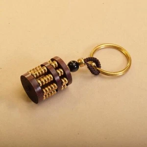 Abacus Car Keychain Sandalwood Bag Pendant Charms Wooden Keychain Gift - Picture 1 of 8