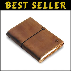 Luxury A5 Leather Planner Binder - Refillable 6-Ring Organizer with Pockets - Picture 1 of 9