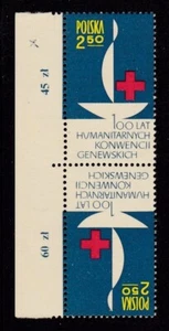 POLAND #1133 MNH CENTENARY OF INTERNATIONAL RED CROSS (CENT. EMBLEM TETE-BECHE) - Picture 1 of 1