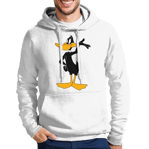 SACAI Felpa con cappuccio da uomo Daffy Duck Felpa con cappuccio iconica con motivo Daffy Duck per fan