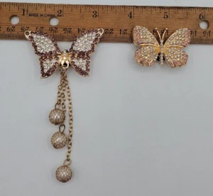 2pz FARFALLA STRASS FATA PERLA fiore designer GLAM ciondoli scarpe CROCS - Foto 1 di 2