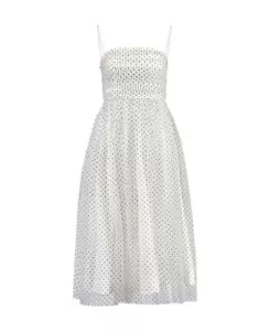 Zimmermann Tulle Midi dress | White/Black Polka Dots, Layered, Detachable Straps - Bild 1 von 10