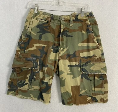 AMERICAN EAGLE VTG MEN'S 28 CARGO SHORTS CAMO ARMY CHINO TWILL 28 x 9.5 - Image 1 of 4