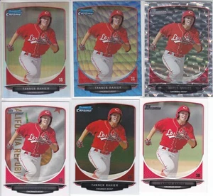 Tanner Rahier 2013 Bowman BP13 Prospect Card Lot Chrome +Base w/Ref & Blue Wave - Picture 1 of 2