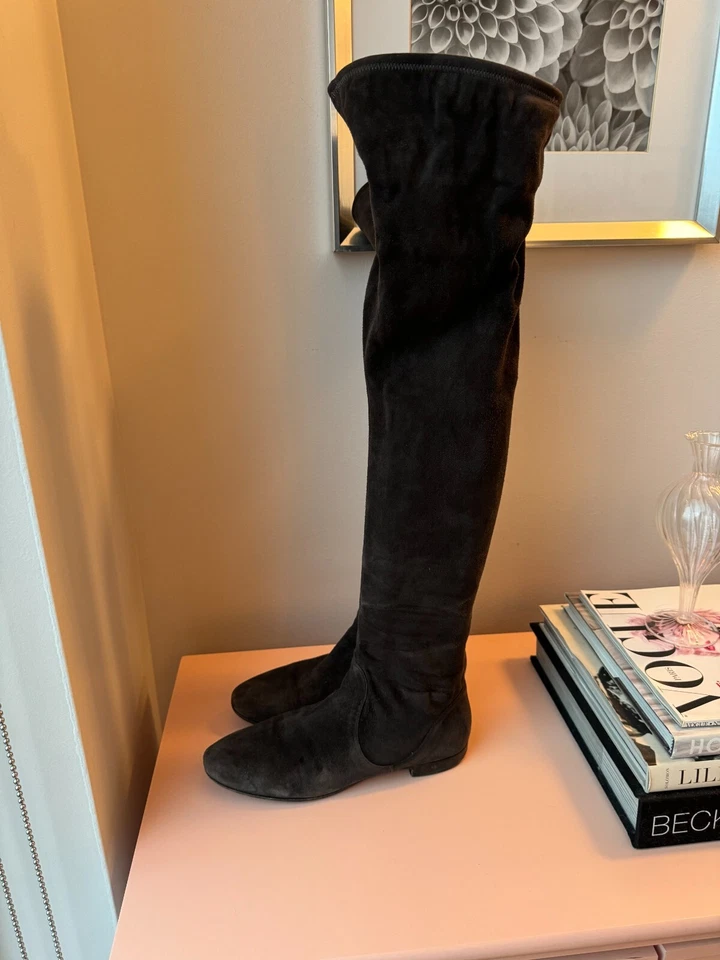 Botas planas Gianvito Rossi gris carbón sobre la rodilla, talla 39, Italia, originales $1850 Foto 1 de 4
