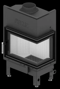 moderno inserto de chimenea chimenea de esquina derecha Albero 9kw cumple BiMSchV2, mango frío - Imagen 1 de 11