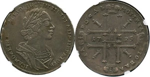 RUSSIA ROUBLE 1725 Peter The Great RARE variety NGC XF 40 - Picture 1 of 2
