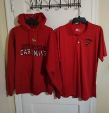 Men's Otterbein College University Cardinals Pullover Hoodie And Polo Shirt Sz L