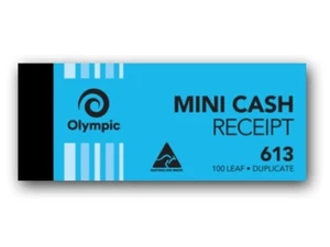 Olympic 613 Mini Cash Receipt Book 100 Leaf Carbon Duplicate 25 x 50mm 140881 - Foto 1 di 4