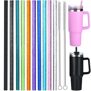 10 Pack Color Replacement Straws for Stanley 40 oz Tumbler, 12 in Long Reusable - Picture 1 of 9