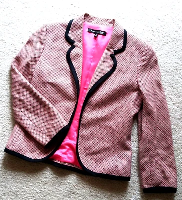 Blazer vintage ANN KLEIN mezcla lino talla 4 HECHO EN TURQUÍA Foto 1 de 4