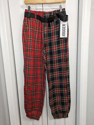 Pantalones a Cuadros Almost Famous Nuevos con Etiquetas Talla Mediana Rojo Foto 1 de 4