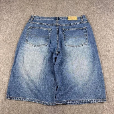 Pantalones cortos vaqueros holgados Y2K azul skater grunge hip hop estilo polo sur 38 x 15 Foto 1 de 4