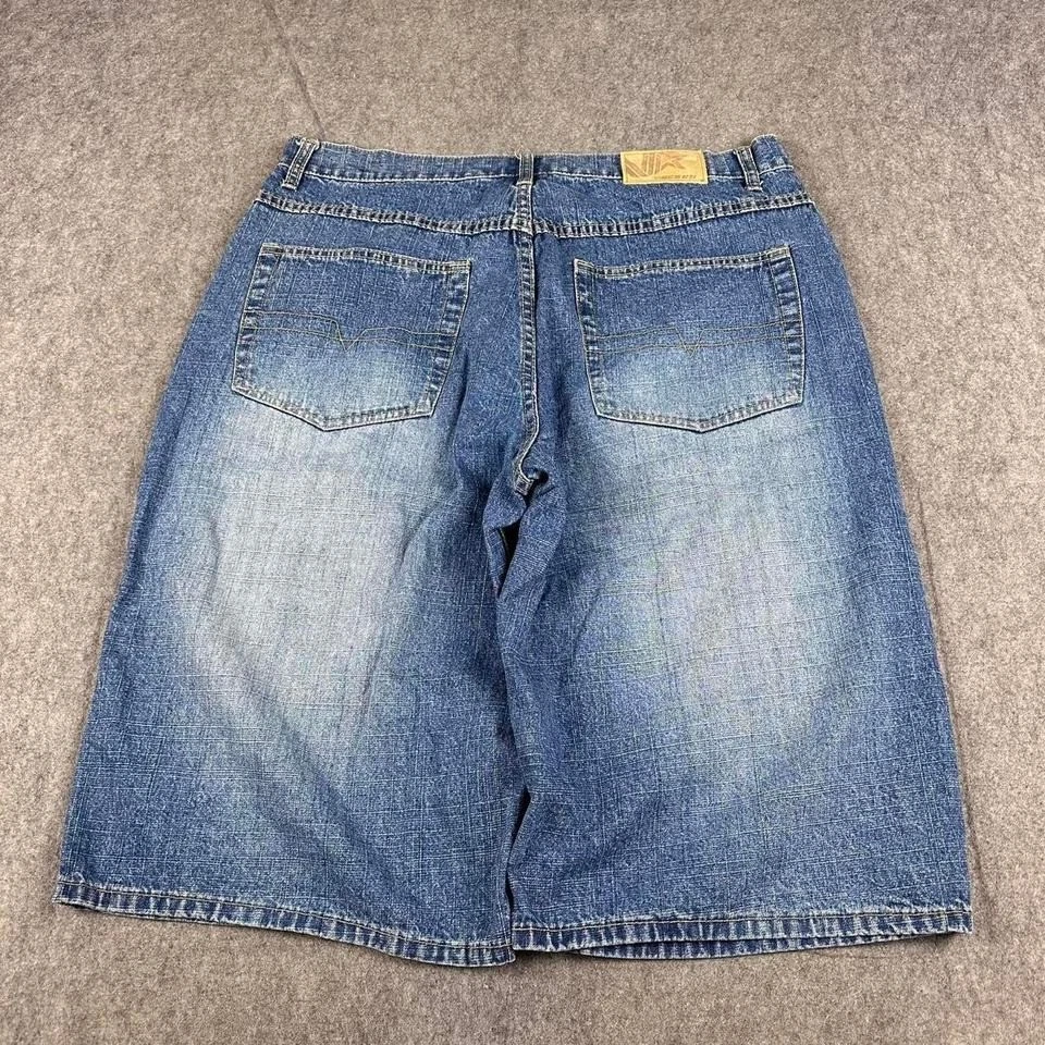 Pantalones cortos vaqueros holgados Y2K azul skater grunge hip hop estilo polo sur 38 x 15 Foto 1 de 4