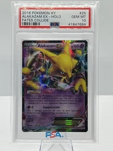 Alakazam 2016 Pokemon XY — Fates Collide EX -25/124 — PSA 10 *LOW POP* - Picture 1 of 1