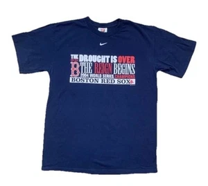 Vintage Boston Red Sox Nike 2004 World Series Shirt Medium Drought Over Y2K - Picture 1 of 7