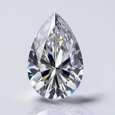 Pretty Pear 10.00 Ct Natural D Color Lab Grown CVD Loose Diamond VVS1 Certified - Image 1 of 4