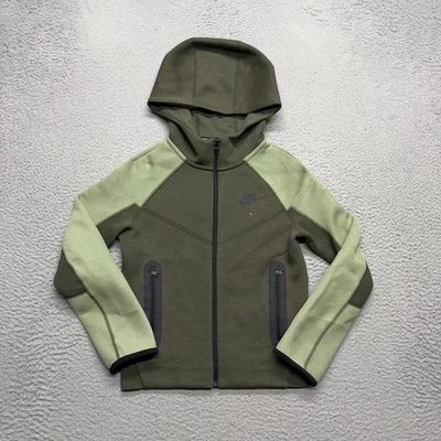 Nike Tech Fleece Full Zip Windrunner Hoodie Youth Small Green FD3285-326 Boys - Image 1 of 4