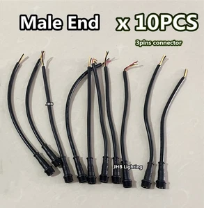 Parts: JHB 10PCS (3pins) Male End Wires for CHASING FLOW Strips Rock Rim Lights - Foto 1 di 2