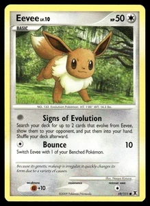 2009 Pokemon Platinum - Rising Rivals Eevee #59 Light Play - Picture 1 of 2