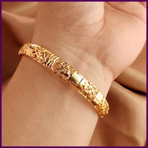 Brazaletes de color oro 24K para mujer etíope Oriente Medio joyería de boda, Dubai - Imagen 1 de 24