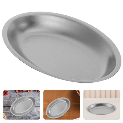  Fischteller Servierplatte Oval Edelstahlplatte Ovaler Servierteller - Bild 1 von 4