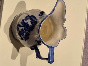 Vintage Flow Blue And White Ironstone Staffordshire Serving Pitcher Jug VGC  - Picture 1 of 17