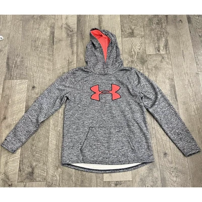 Sudadera con capucha Under Armour ColdGear MD gris naranja suelta para mujer Foto 1 de 4