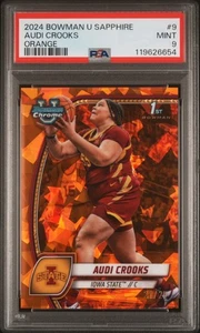 2024 Bowman U Sapphire #9 Audi Crooks /25 Orange PSA 9 - Bild 1 von 2