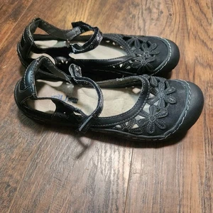 JBU Jambu Wildflower Mary Jane Shoes Vegan Cushioned Black Women Sz 8 Boho - Picture 1 of 9
