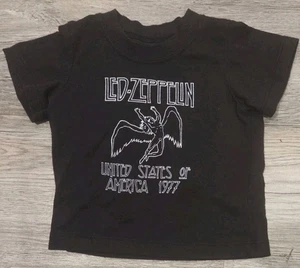 Led Zeppelin Toddler 12M United States of America 1977 Black T-Shirt Baby - Picture 1 of 3