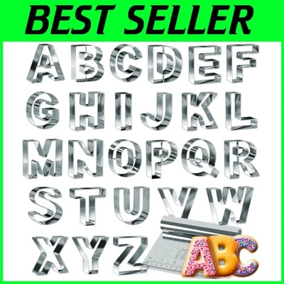 Juego de cortador de galletas alfabeto de acero inoxidable Foto 1 de 4