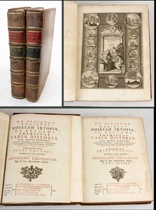 AELIAN 2-vol GRONOVIUS edition + attractive engraved title page Bridehead DORSET - Foto 1 di 21