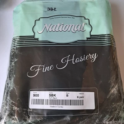 Medias National Fine vintage negras suaves 6 pares talla B (M) Foto 1 de 4