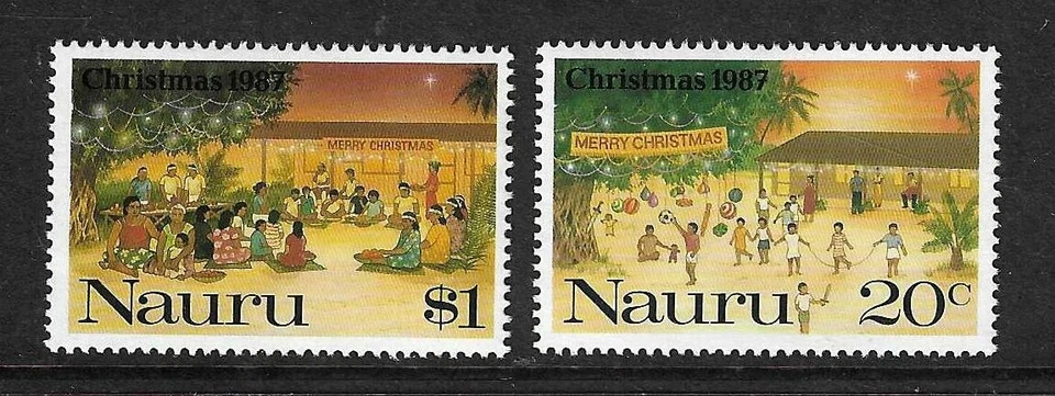 Nauru Sc # 341-342 Island Christmas Celebration  . MNH - Изображение 1 из 1