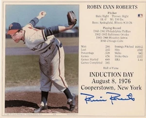 Signierte 8x10 ROBIN ROBERTS HOF Induktionstag Philadelphia Phillies Fotokarte - Bild 1 von 1